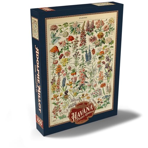 Fleurs, Flowers for All Vintage Art Poster, Adolphe Millot, Premium 1000 pieces Puzzle - Image 2