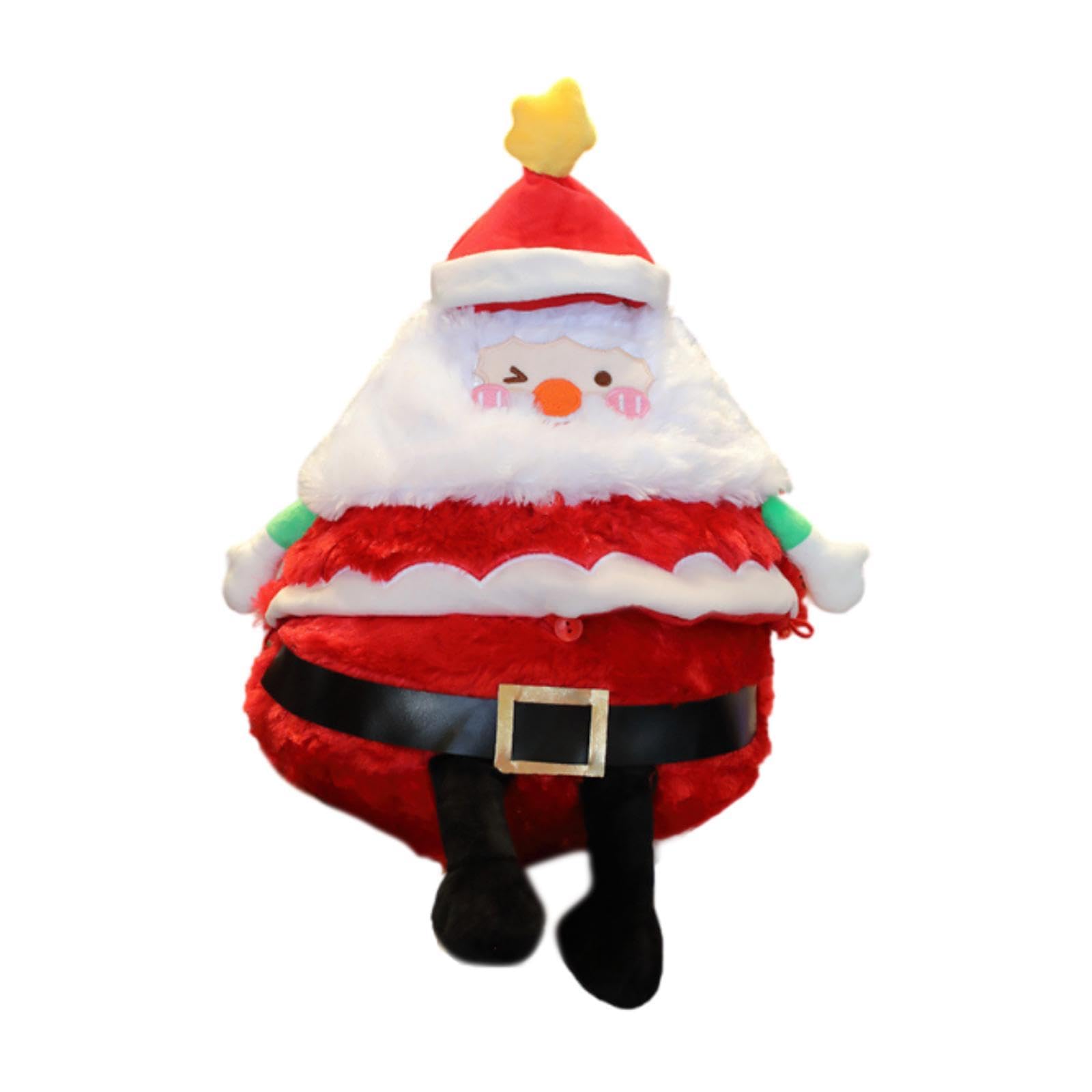 Muñeco Navidad Muñeco Festivo Figura Interactiva Juguete Navideño Musical y Material Velvet Adecuado para Regalo Decoración de Mesa Chimenea, Papá Noel