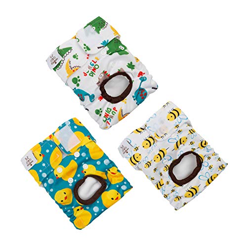 CuteBone 3 Unidades Pañales Lavables Duraderos para Perros Femeninos, Pañales Sanitarios Reutilizables Altamente Absorbentes para Cachorros No-Entrenados, Cachorros Menstruales, Incontinencia