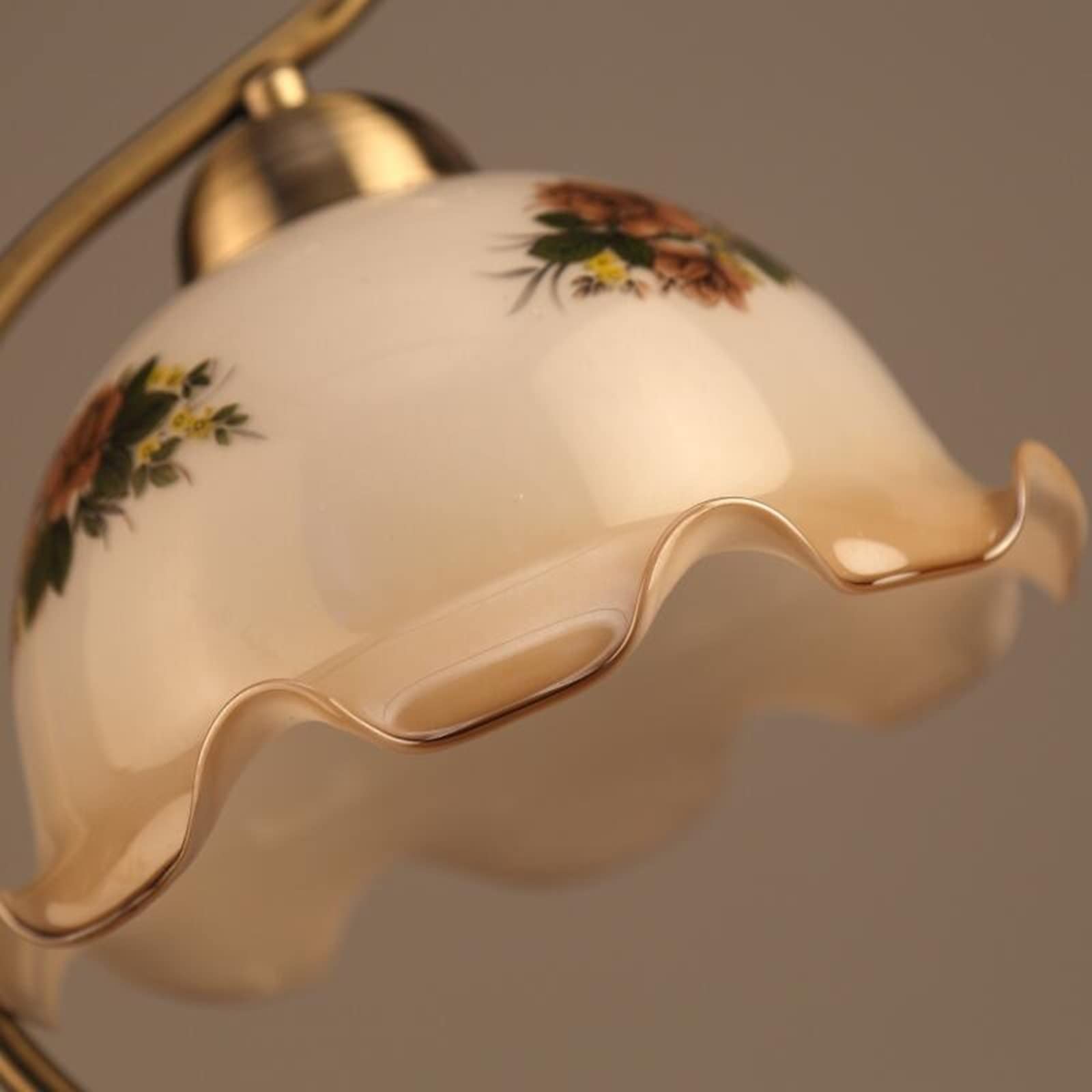 Lampy stołowe/Lampy biurkowe do domowego biura Retro lampa biurkowa lampka nocna z kwiatkiem szklanym kloszem ściemniana lampka nocna ze sterowaniem dotykowym z metalowym stojakiem do biura Biurkowe/k