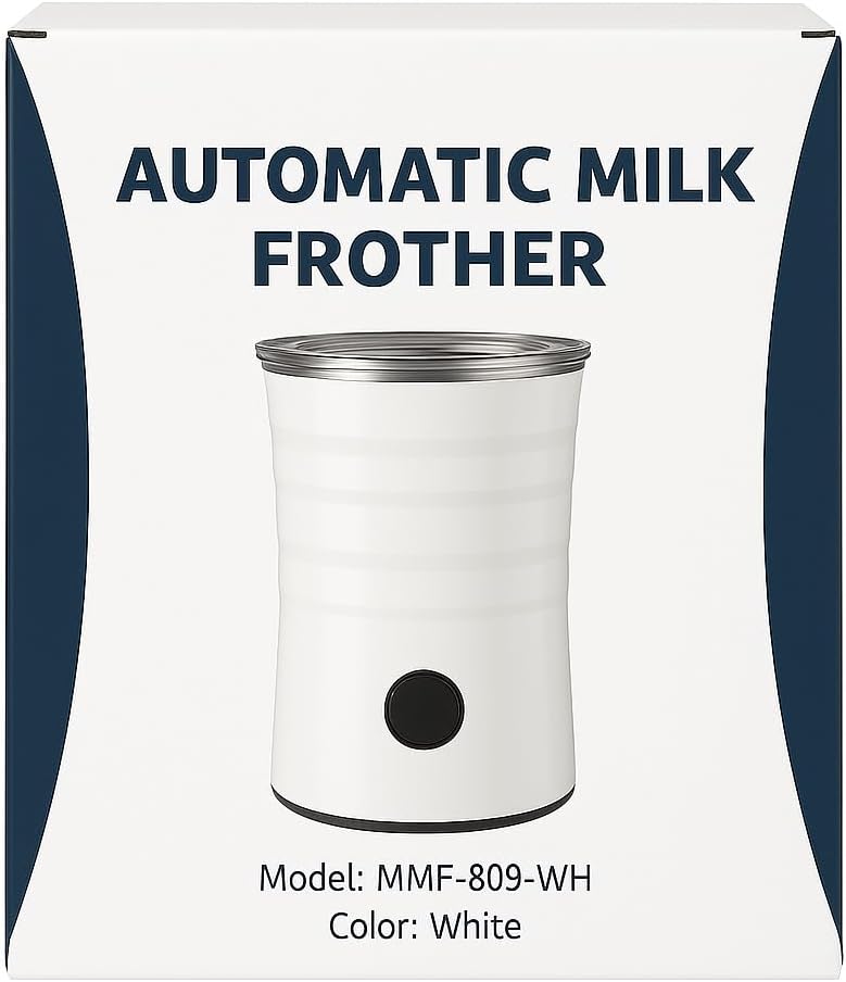 Electric Milk Frother - 4-in-1 Hot & Cold Foam Maker for Coffee, Lattes & Cappuccinos, Quiet Operation, Auto Shut-Off, 240ml