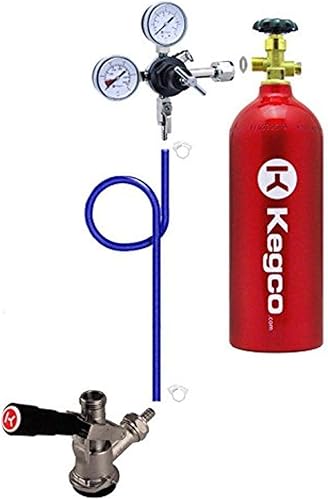 Kegco DDK Direct Draw Keg Kit de grifo para barril, 5 libras, color plateado