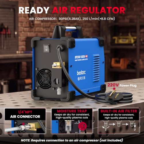 Image of Bestarc 50A Plasma Cutter Machine, BTC500 5Gen 110V /220V, 2 /3'' Max Cut