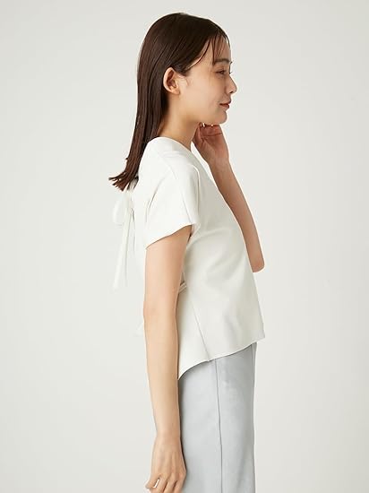 FRAY I.D バックリボンVネックカットブラウス　新品未使用 バックリボンVネックカットブラウス／UVカット・接触冷感