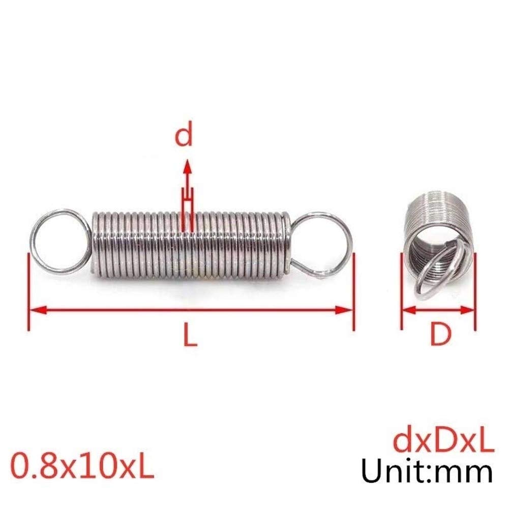 10 Molle A Compressione In Acciaio Inox – 0,8 Mm X 8 Mm X 10 Mm – Confezione