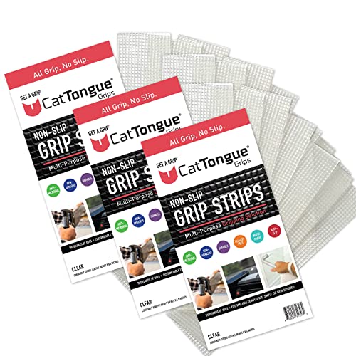 Non-Abrasive Grip Tape Strips by CatTongue, 3 pk