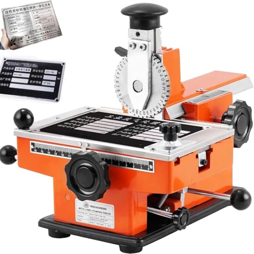 GDBTDL Metallprägemaschine Schilder, Halbautomatischer Stanz- und Prägeapparat,für Typenschilder, Hundemarken, Plastikkarten und Industriemarkierungen