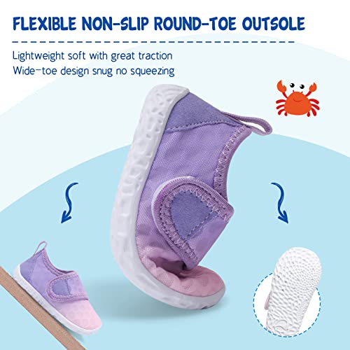 Image of LeIsfIt Toddler Water Shoes Boys Girls Barefoot Aqua Socks Kids Breathable Quick-Dry Swim Shoes for Beach Pool Surf