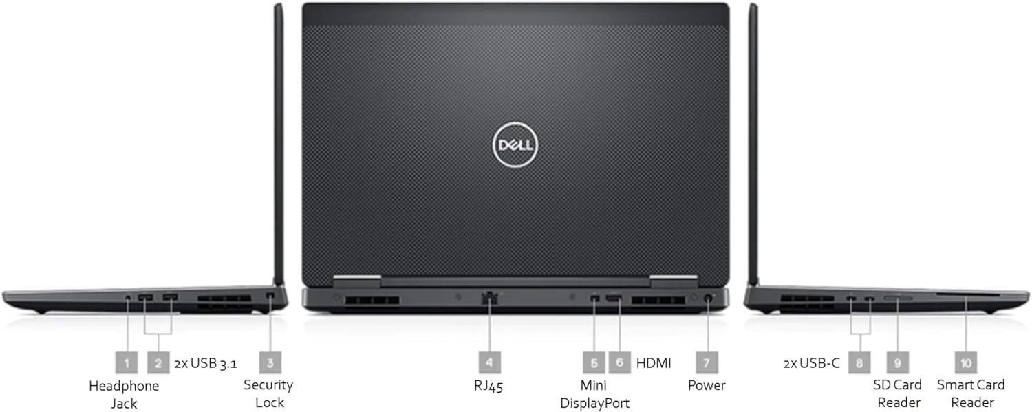 Dell Precision 7530 Mobile Workstation 15.6" FHD Laptop, Intel Core i5-8400H 2.5GHz, 32GB DDR4 RAM, 512GB SSD, Nvidia Quadro P2000 GDDR5, HDMI, Windows 11 Pro (Renewed)