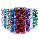 KI Store 24 Pcs Shatterproof Christmas Balls Tree Ornaments (2.36 inches, Red)