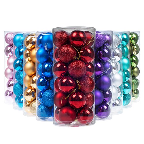 KI Store 24ct Christmas Ball Ornaments Shatterproof Christmas Decorations Tree Balls Small for Holiday Wedding Party Decoration, Tree Ornaments (2.36 inches, Red)