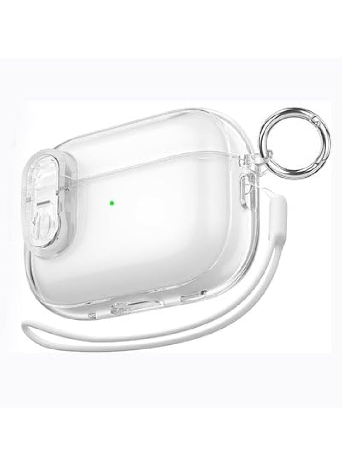 Generic Compatible AirPods Pro 2 Case Cover, Clear Soft TPU Shockproof Protective Case with Secure Lock, Lanyard, Metal Keychain, Protecting & Carrying AirPods Pro 2nd Generation