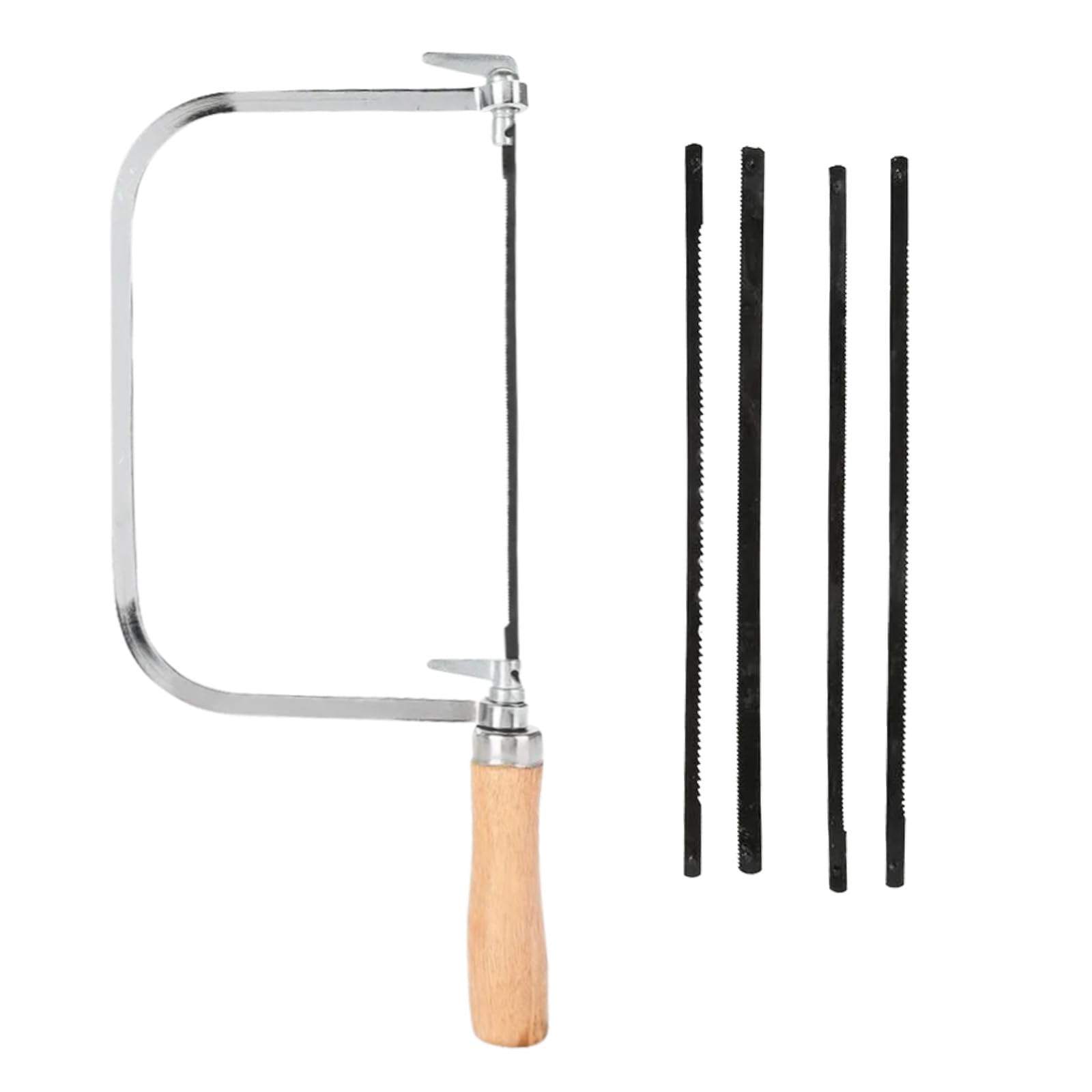 Fret Saw, Coping Saw for Woodworking, Nlsqw Coping Saws with 4 Extra Blades, for Fine Cuts in DIY Crafts, Fret Cutting, Model Making, and Furniture Construction