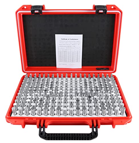 Accusize Industrial Tools 0.251''-0.500'', 250 Pc/Set Steel Plug Pin Gage Set, Minus, Class Zz, M2(-)