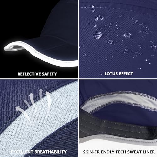 Image of GADIEMKENSD Reflective Folding Outdoor Hat Unstructured Design UPF 50+ Sun Protection Sport Hats for Womens and Mens