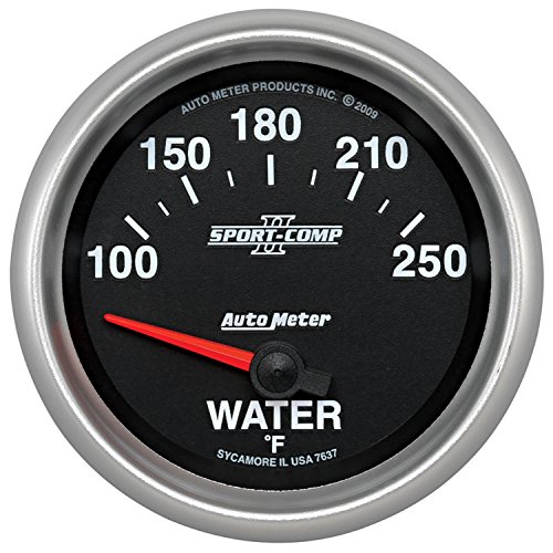 Image of Auto Meter 7637 Sport-Comp II 2-5 /8 inch 100-250 Degree F Short Sweep Electric Water Temperature Gauge