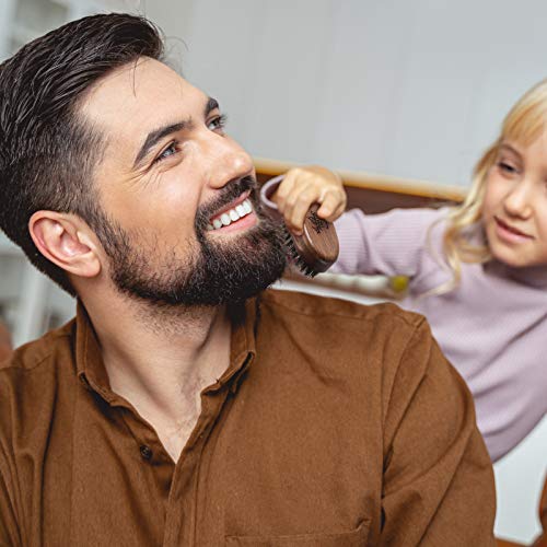 Bfwood Small Travel Beard Brush - Natural Boar Bristles With Black Walnut Wood #TOP4
