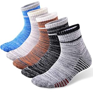 FEIDEER Men’s Hiking Walking Socks, Multi-pack Wicking Cushioned Outdoor Recreation Crew Socks