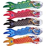 鯉のぼり旗 鯉のぼり 龍柄 風旗 吹き流し旗 和風 風向 ドラゴン 吹き流し 吊り旗 庭 屋外 寿司屋 ルーム 装飾用 5個