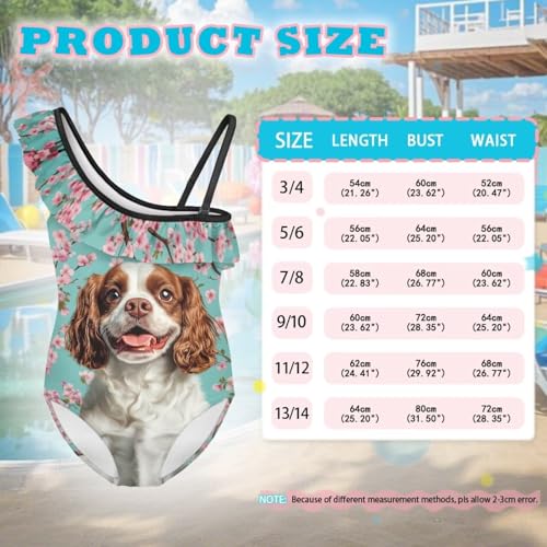 Image of Xpyiqun Swimsuits for Girls 3-14 1-Shoulder Ruffle Bathing Suit One Piece Adjustable Halter Swimming Wear