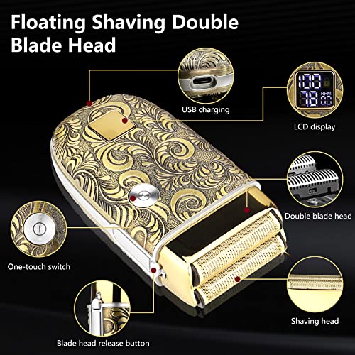 Wahlsa Professional Hair Clippers Set T Blade Hair Trimmers+Electric Shavers For Men Cordless Beard Trimmers, Hair Liners Clipper Electric Razor, Men’s Grooming Kit With 4 Guards & 2 Foil Head #TOP2