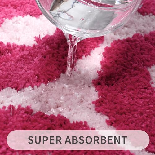 Image of Zeeinx You Look Good Bath Mat Non Slip Microfiber Absorbent Cute Bathroom Decor for Apartment Pink Bath mat for Tub and Shower, Machine Washable, 25'x21'