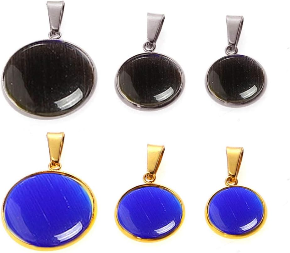 EXCEART 20pcs Trays Pendants Stainless Steel Round Cabochons Settings Bezels Base Blanks Charms Kit for Photo Necklace Bracelet Jewelry Making (Silver 14mm) - Image 5