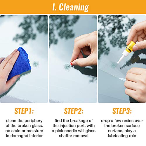 Upgraded Windshield Repair Kit – Premium Repair Resin Vehicle Windshield Crack Repair Tools for Fix Auto Glass Windshield Crack Chip Scratch Nicks Half-Moon Bulls-Eye Star-Shaped