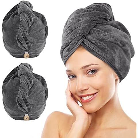 KinHwa Super Absorbent Microfibre Hair Towels Cover