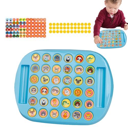 Genérico Juego De Emparejamiento De Memoria | Tablero De Aprendizaje con Patrones De Animales Y Frutas,Juego De Mesa De Emparejamiento con | para Niños Preescolar Aula Escritorio Y Reunión Familiar