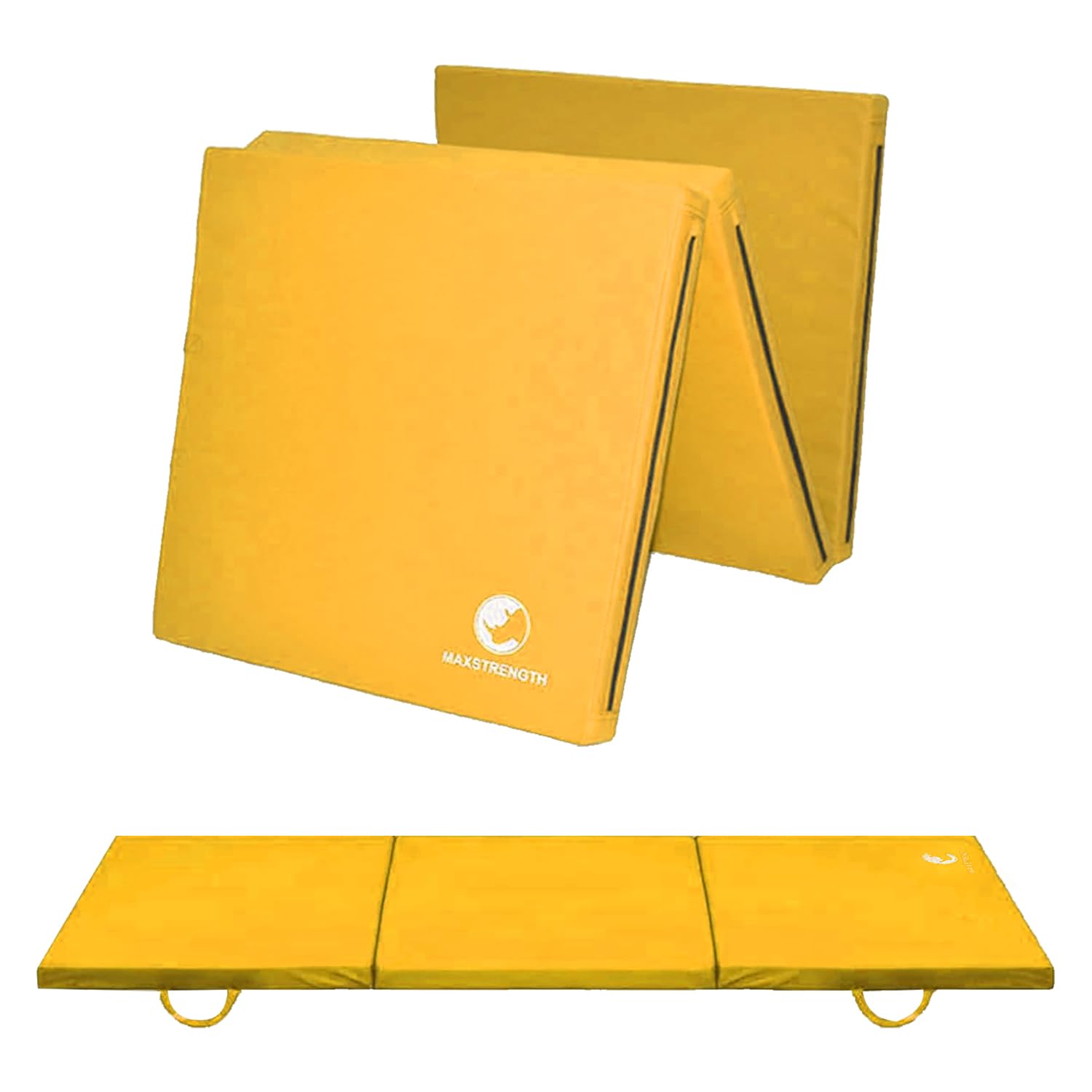 MAXSTRENGTH Tri Folding Mat 2" Thick Foam Exercise Gym Fitness 6ft X 2ft Multi Purpose Camping Gymnastics Pilates Physio Mats (Yellow) — image 1