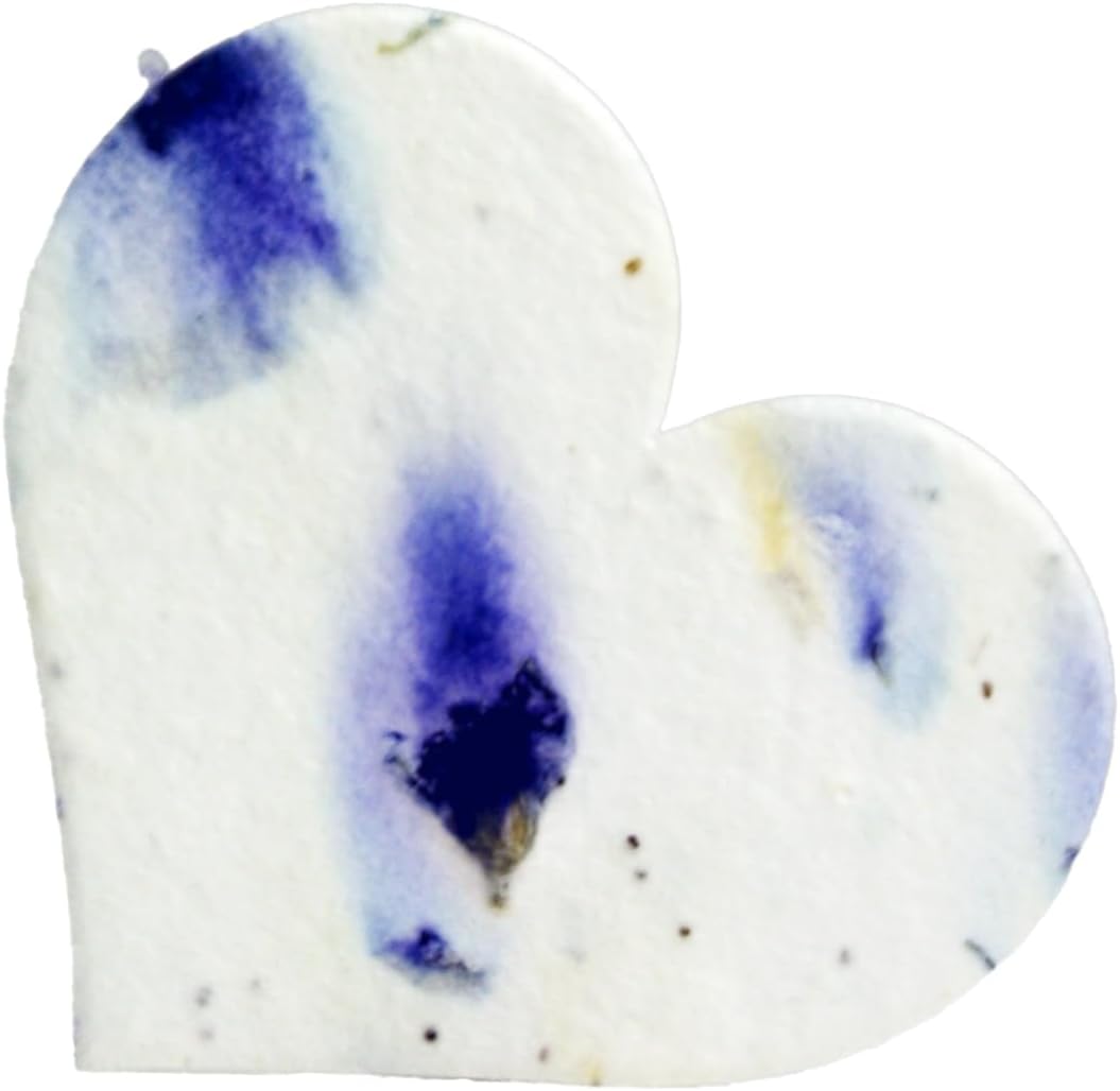 Bulk Seed Paper Large Hearts Recycled Flower Petals Set of 100 Handmade Shapes (White #10s)