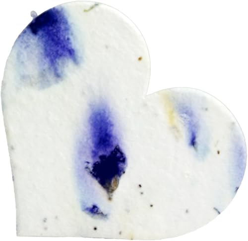 Juego de 100 pétalos de flores reciclados de corazones grandes a granel, 100 formas hechas a mano (azul #04s)