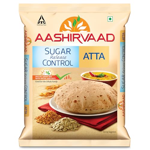 Image of Aashirvaad Sugar Release Control Atta, 5kg Pack, Low GI Atta