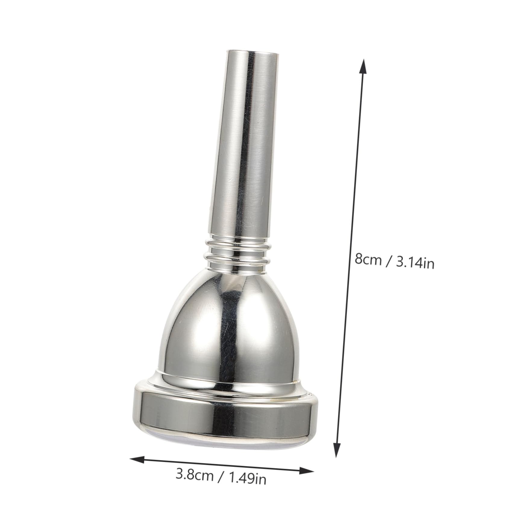 Levemolo Trombone Mouthpiece Replacement Silver Plating Non-slip Surface Sturdy for Trombone Players