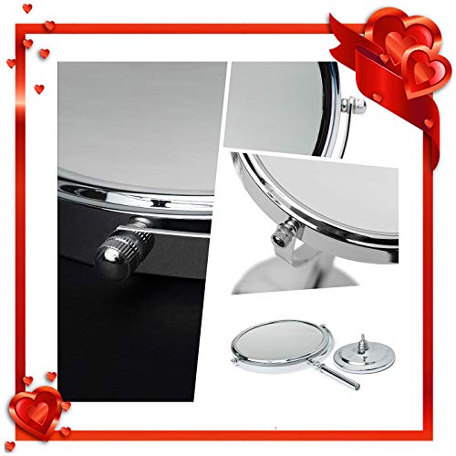 Mirrorvana Large Double Sided 10X and 1X Magnifying Makeup Mirror with Stand, 15-Inch Height and 8-Inch Wide