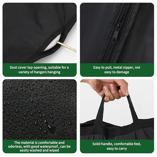 4 Stück Kleidersack Lang 180 x 60cm,Faltbarer Kleidersack mit Reißverschluss, Feuchtigkeits- und Staubschutz，Hochzeit Kleidung Tasche, Abendkleid Kleidung Tasche