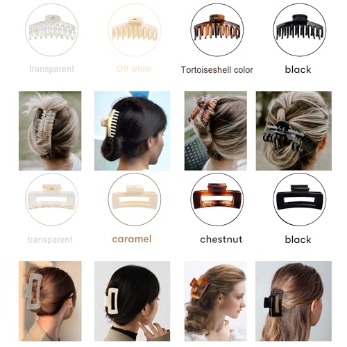 WUBAYI 8Pcs Claw Clips Hair Clips for Women and Girls Claw Clips for Thick Hair Non Slip Claw Clip Strong Hold Hair Clip Hair Claws for Straight Curly & Wavy Hair - Image 4