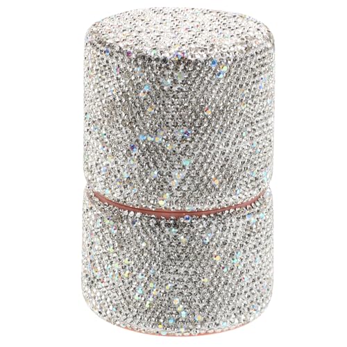 FOYTOKI 1 Set Rhinestone Makeup Brush Set Bling Crystal Cosmetics Face Blending Liquid Foundation Powder Concealer Eye Shadows Makeup Beauty Tool With Holder For Travel Home