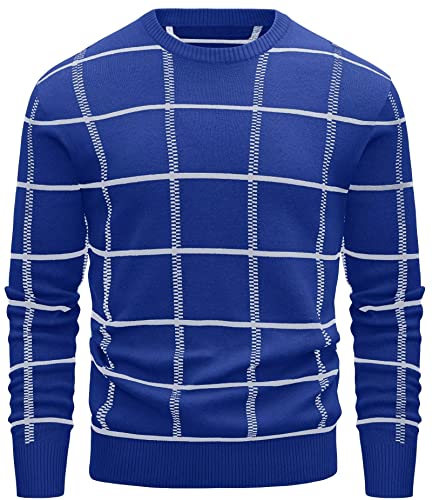 Magcomsen Sweaters For Men Winter Warm Sweater Crew Neck Jumper For Men Fall Lightweight Sweaters Basic Sweater Slim Pullover Sweaters Mens Soft Casual Sweater Blue #TOP4