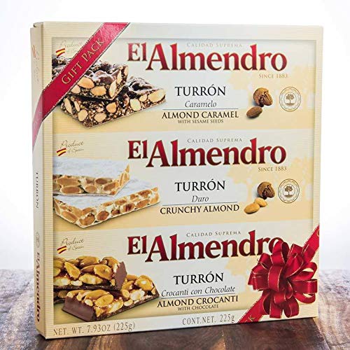 El Almendro Turron Almond Candy 3 Variety Pack 7.5 Ounces Box
