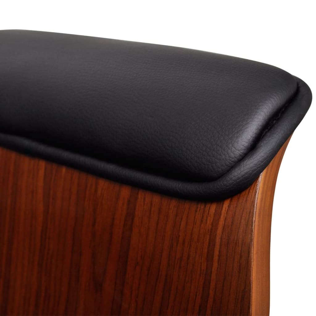 Reposabrazos giratorio de madera curvada y piel sintética, altura regulable con respaldo ergonómico, ruedas, mecanismo basculante para oficina, oficina en casa, estudio, cómoda silla de