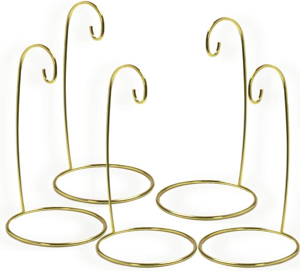 BANBERRY DESIGNS Christmas Ornament Stand Set of 5 Gold