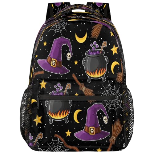 Mochila escolar ligera de bruja para viajes y campus universitario con porta laptop