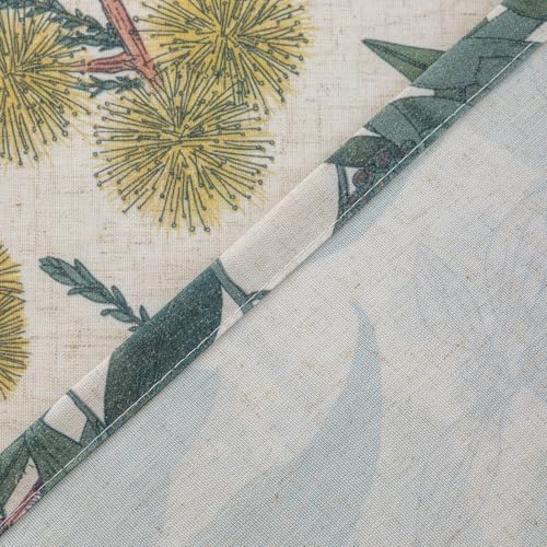 Image of Linen Botanical Curtains 63 Inch Length Pair Whimsical Protea Flower Garden Curtains Retro Farmhouse Light Filtering Window Curtain Panels for Dining Room Country Cottage Home Decor 50 inch W x 63 inch L
