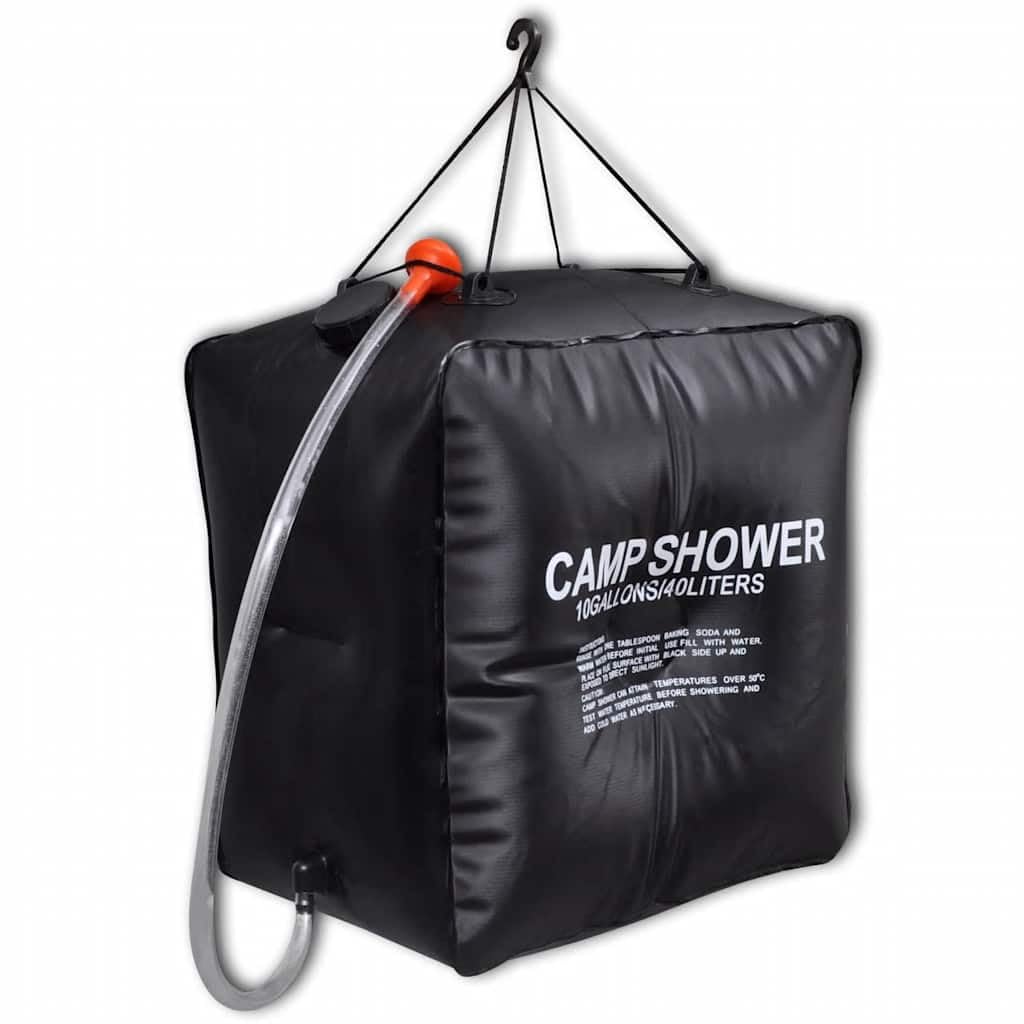 Campingdusche STK. Solar L, Mobile Outdoor Solardusche aus PVC, tragbar und zusammenfaltbar für Camping, Reisen, Garten, Wohnmobil, mit Handdusche und Sichtschutz