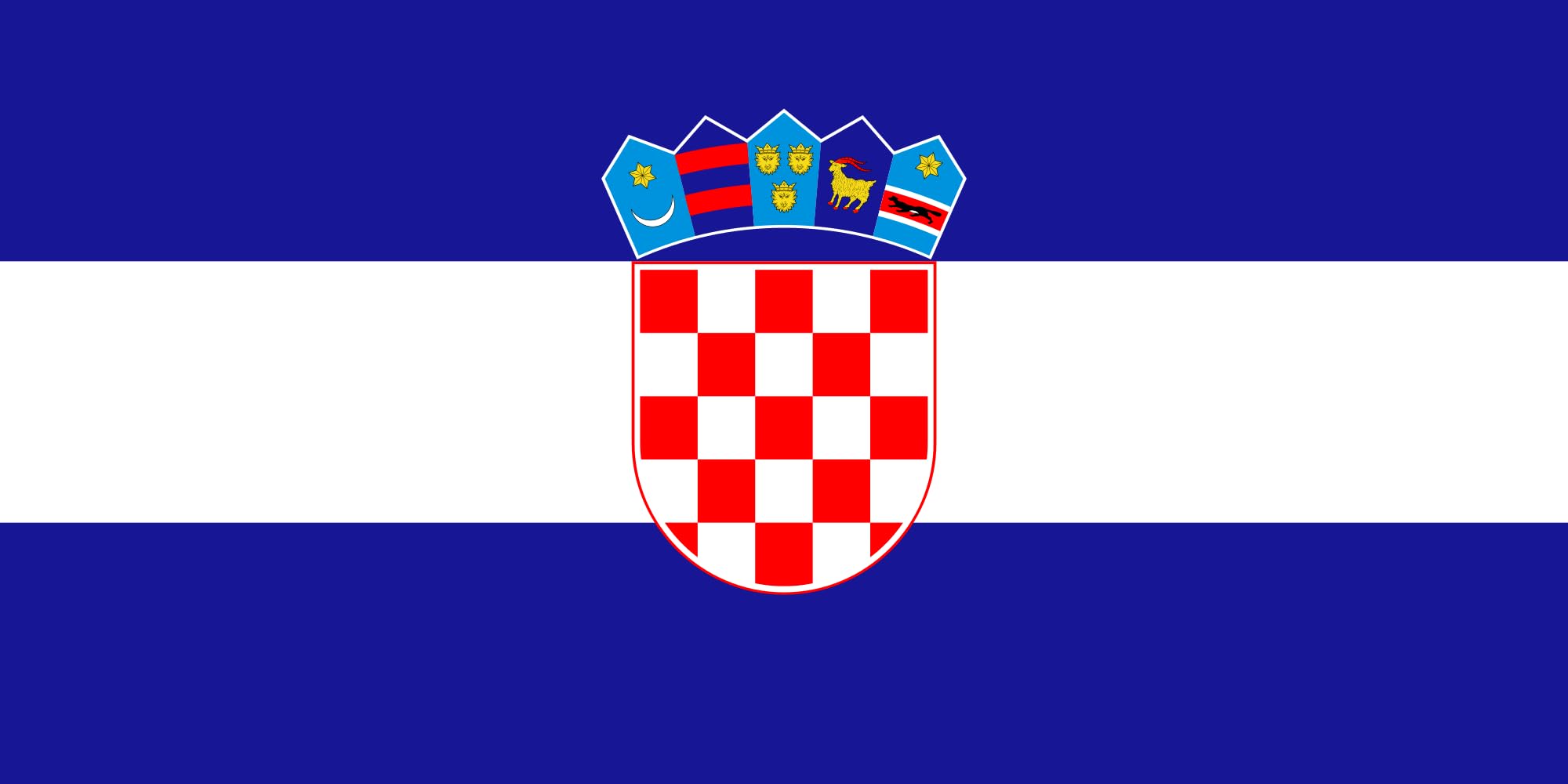 Croatia White-blue-white drapeau grand format pour décoration murale et événements extérieurs