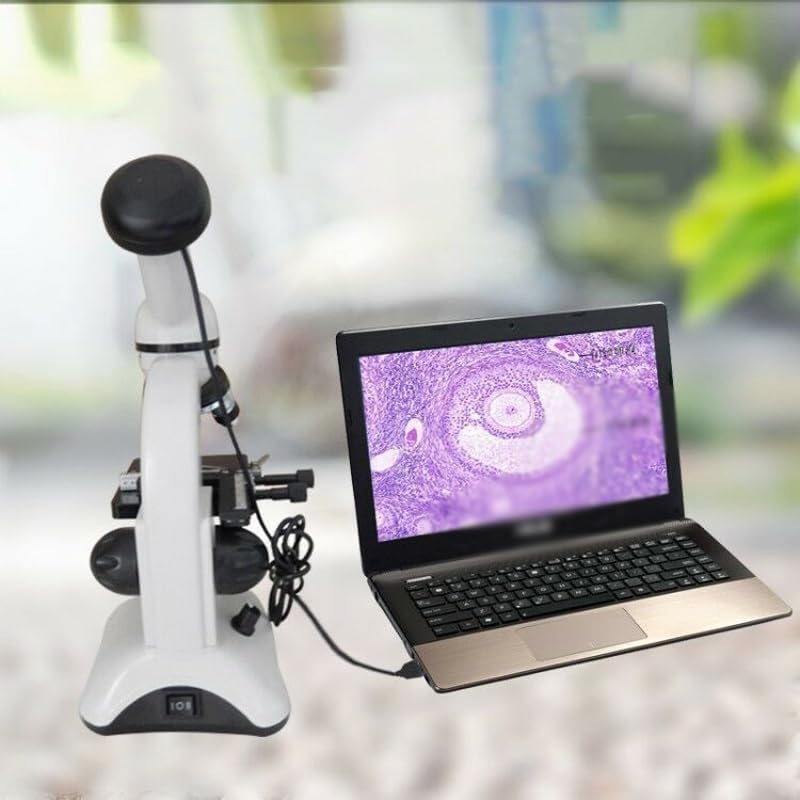 Microscopio biológico de 5000 aumentos con Fuente de luz Experimental de Alta Potencia.