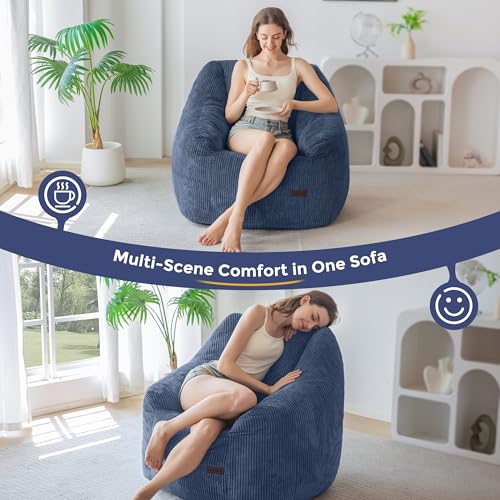 Image of MAXYOYO Bean Bag Chair for Adults, Foam-Filled Floor Sofa for Reading