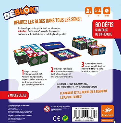 Asmodee, DEBLOK!, Atmosphere Game for Children from 6 Years, 60 Challenges, 2 Levels of Play, 5 Difficulty Levels - Image 2